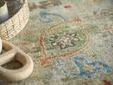 Exquisite Rugs Oxford Hand Knotted Ghazni Wool in 7219 Light Green 6' x 9' Area Rug