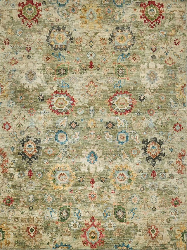 Exquisite Rugs Oxford Hand Knotted Ghazni Wool in 7219 Light Green 8' x 10' Area Rug