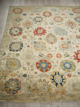 Exquisite Rugs Oxford Hand Knotted Ghazni Wool in 7222 Green 12' x 9' Area Rug