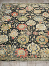 Exquisite Rugs Oxford Hand Knotted Ghazni Wool in 7223 Black 6' x 9' Area Rug