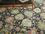 Exquisite Rugs Oxford Hand Knotted Ghazni Wool in 7223 Black 6' x 9' Area Rug