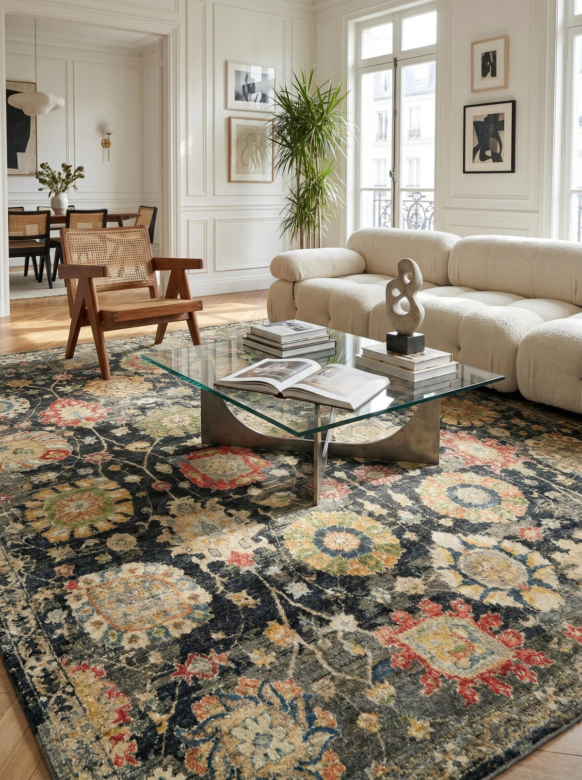 Exquisite Rugs Oxford Hand Knotted Ghazni Wool in 7223 Black 10' x 8' Area Rug