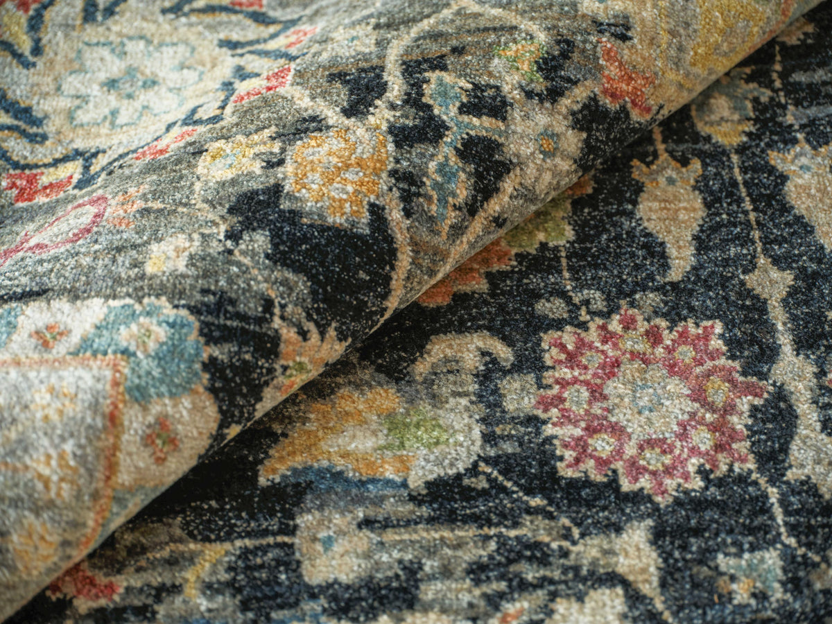 Exquisite Rugs Oxford Hand Knotted Ghazni Wool in 7223 Black 10' x 8' Area Rug