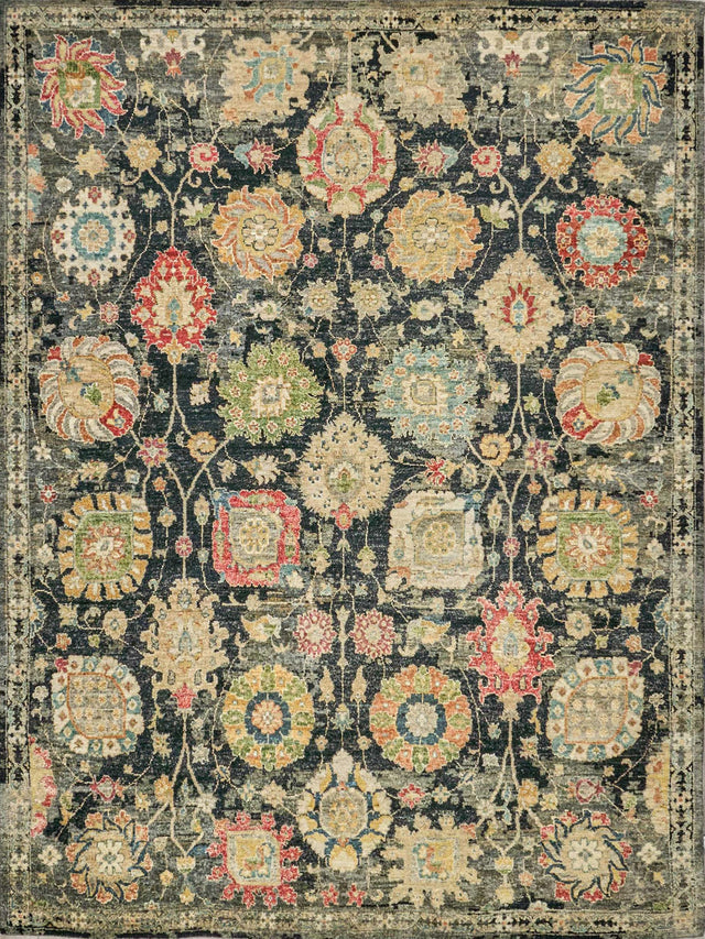 Exquisite Rugs Oxford Hand Knotted Ghazni Wool in 7223 Black 9' x 12' Area Rug