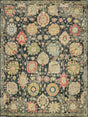 Exquisite Rugs Oxford Hand Knotted Ghazni Wool in 7223 Black 9' x 12' Area Rug