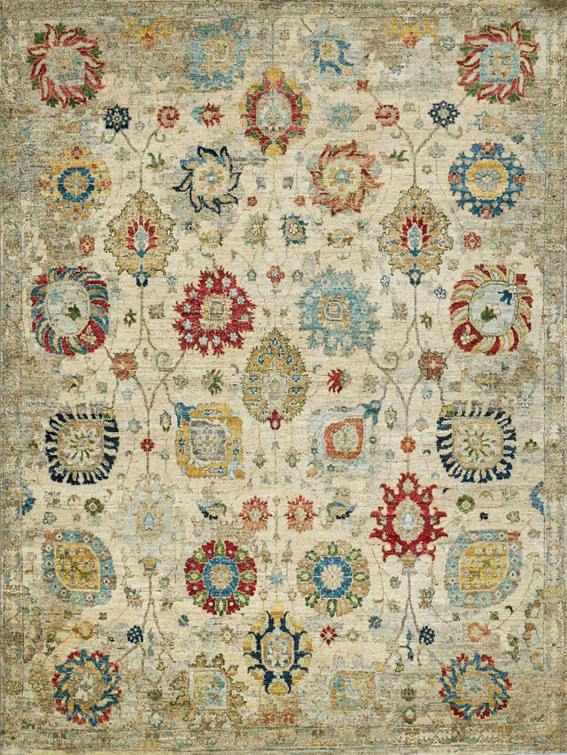 Exquisite Rugs Oxford Hand Knotted Ghazni Wool in 7224 Ivory/Gray 14' x 18' Area Rug