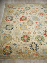 Exquisite Rugs Oxford Hand Knotted Ghazni Wool in 7224 Ivory/Gray 14' x 18' Area Rug
