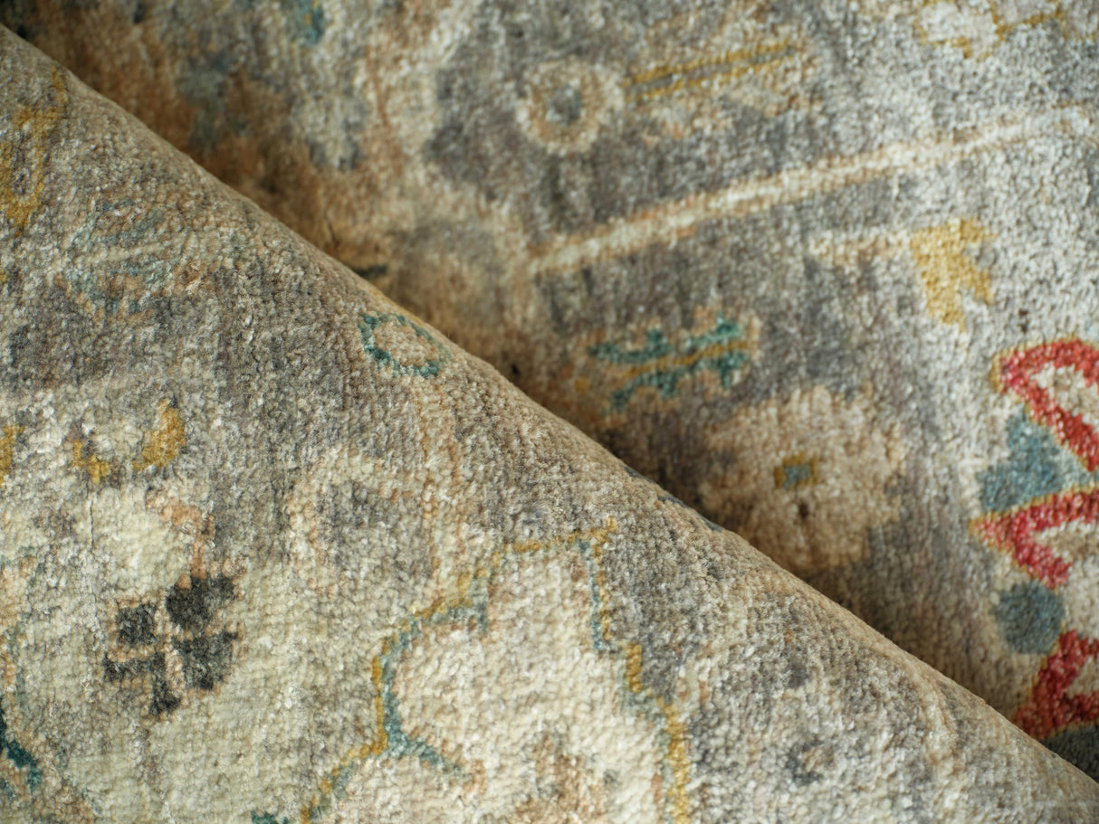 Exquisite Rugs Oxford Hand Knotted Ghazni Wool in 7225 Gray 12' x 15' Area Rug