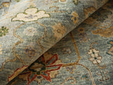 Exquisite Rugs Oxford Hand Knotted Ghazni Wool in 7226 Light Blue 10' x 14' Area Rug