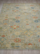 Exquisite Rugs Oxford Hand Knotted Ghazni Wool in 7226 Light Blue 10' x 14' Area Rug
