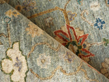 Exquisite Rugs Oxford Hand Knotted Ghazni Wool in 7226 Light Blue 10' x 14' Area Rug