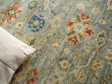 Exquisite Rugs Oxford Hand Knotted Ghazni Wool in 7226 Light Blue 10' x 14' Area Rug