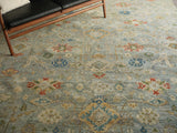 Exquisite Rugs Oxford Hand Knotted Ghazni Wool in 7226 Light Blue 10' x 14' Area Rug