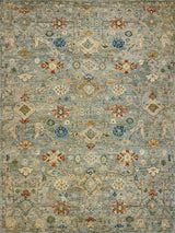 Exquisite Rugs Oxford Hand Knotted Ghazni Wool in 7226 Light Blue 10' x 14' Area Rug