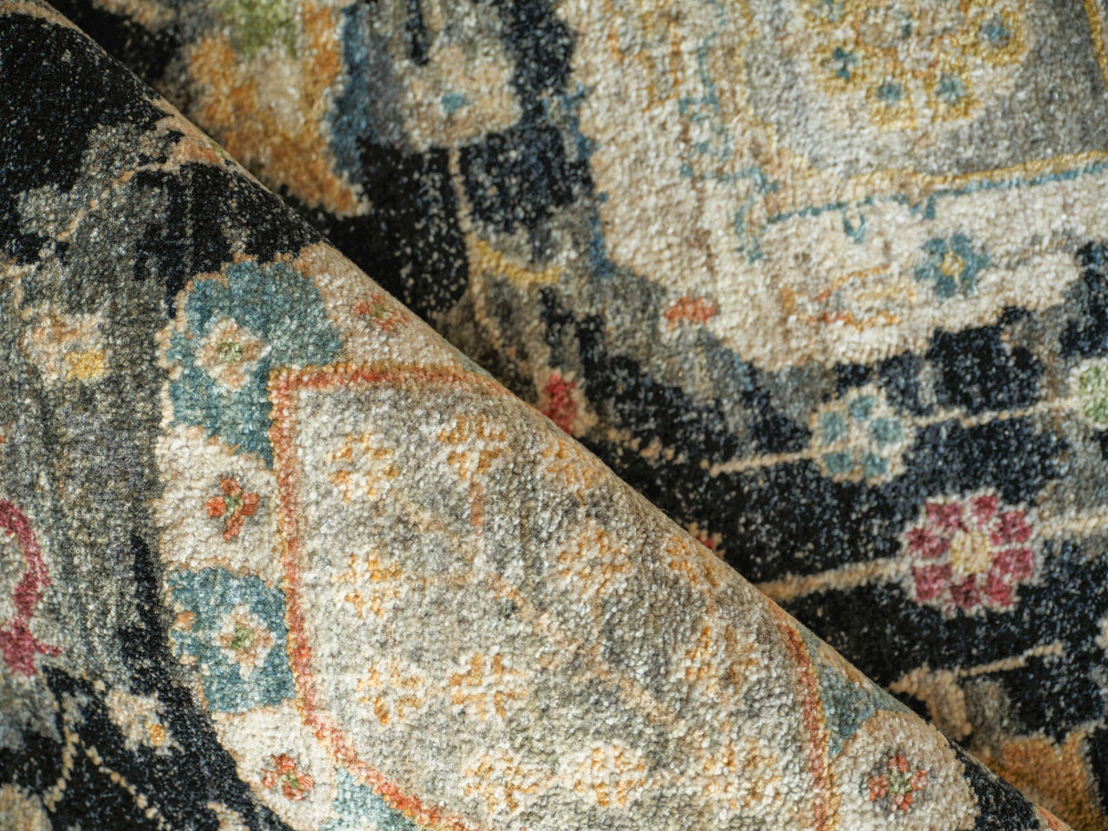Exquisite Rugs Oxford Hand Knotted Ghazni Wool in 7226 Light Blue 9' x 6' Area Rug