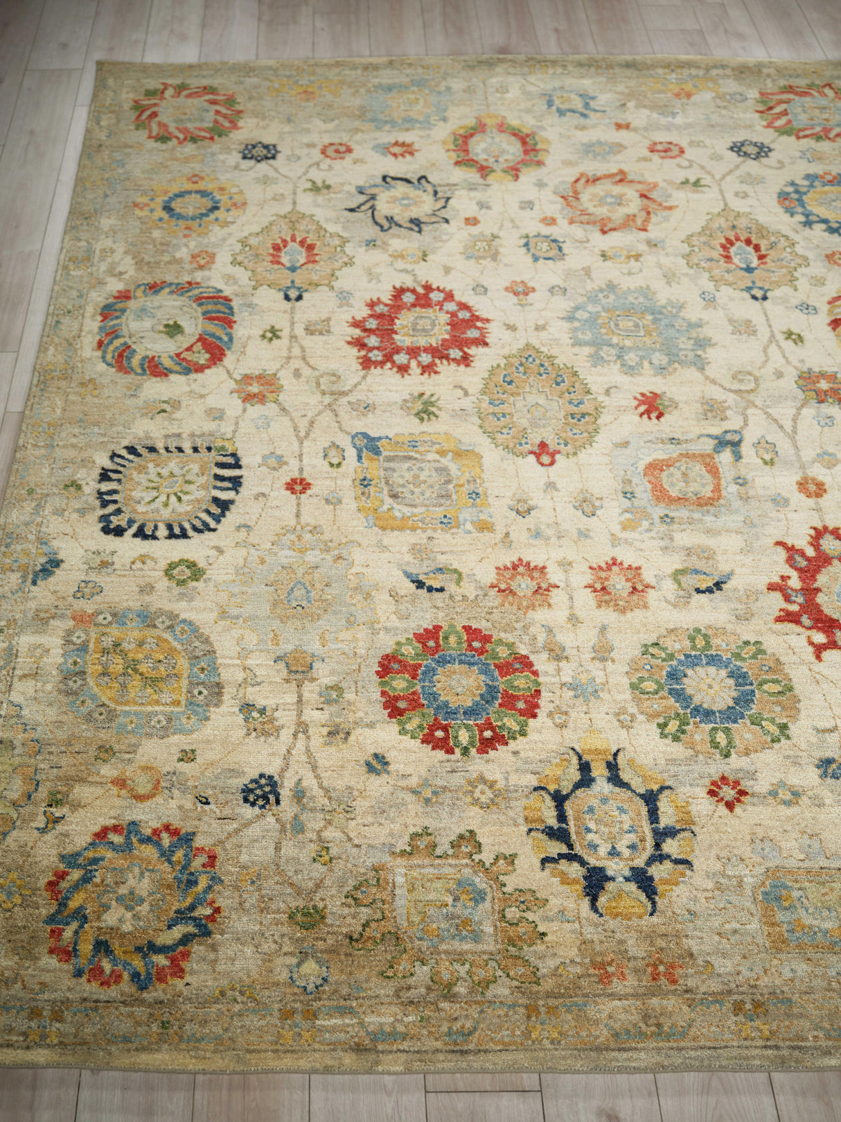 Exquisite Rugs Oxford Hand Knotted Ghazni Wool in 7226 Light Blue 10' x 8' Area Rug