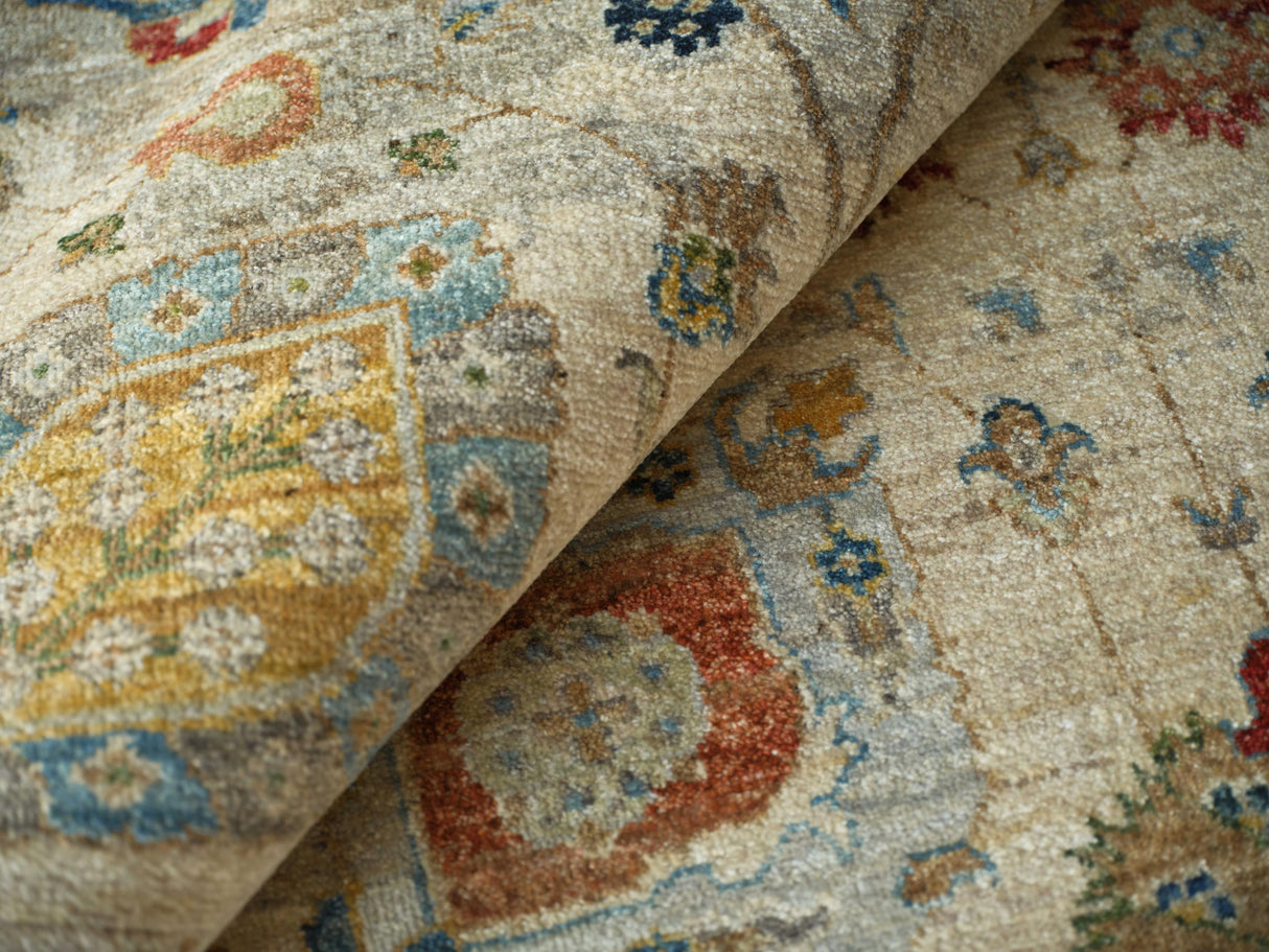 Exquisite Rugs Oxford Hand Knotted Ghazni Wool in 7226 Light Blue 10' x 8' Area Rug
