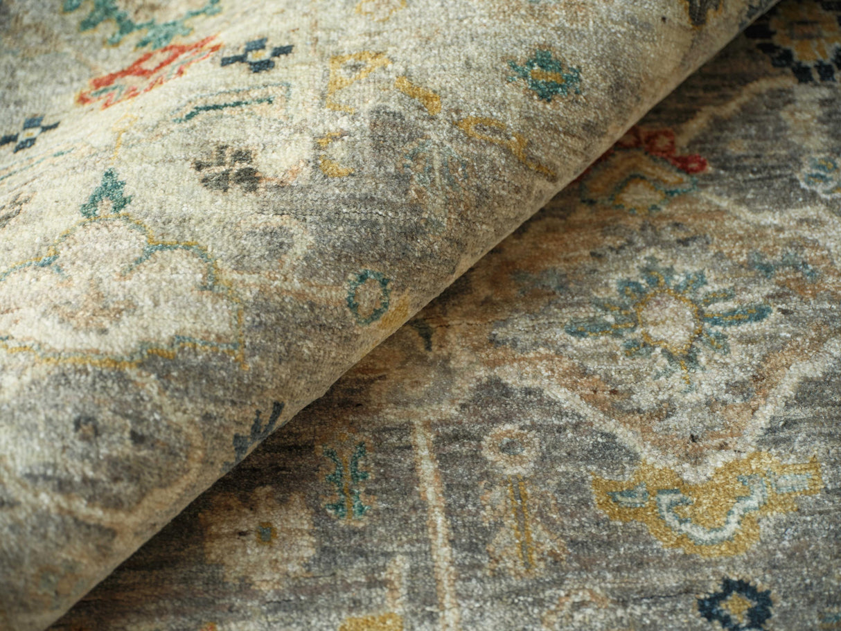 Exquisite Rugs Oxford Hand Knotted Ghazni Wool in 7226 Light Blue 12' x 9' Area Rug