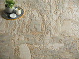 Exquisite Rugs Infinity Powerloom Wool/Nylon in 7235 Silver/Gray 6' x 9' Area Rug