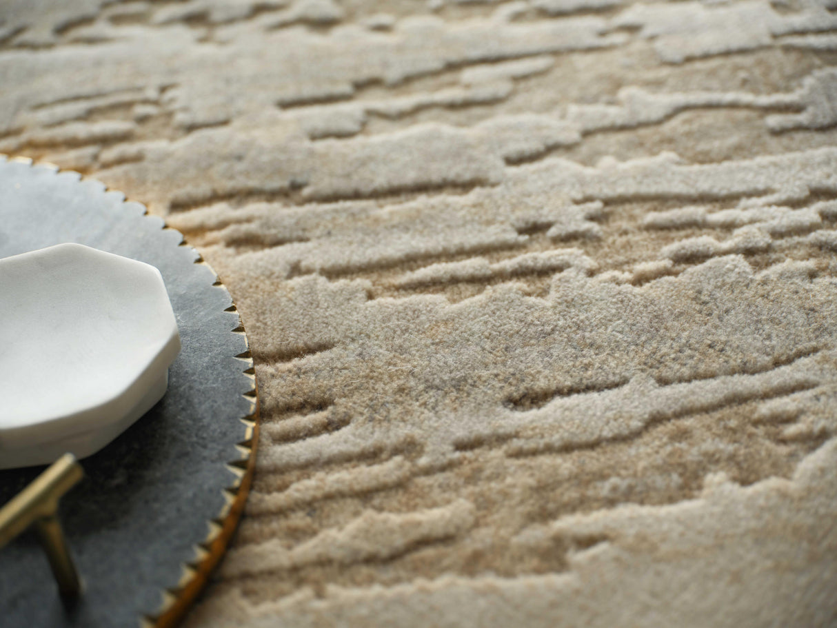 Exquisite Rugs Infinity Powerloom Wool/Nylon in 7235 Silver/Gray 6' x 9' Area Rug