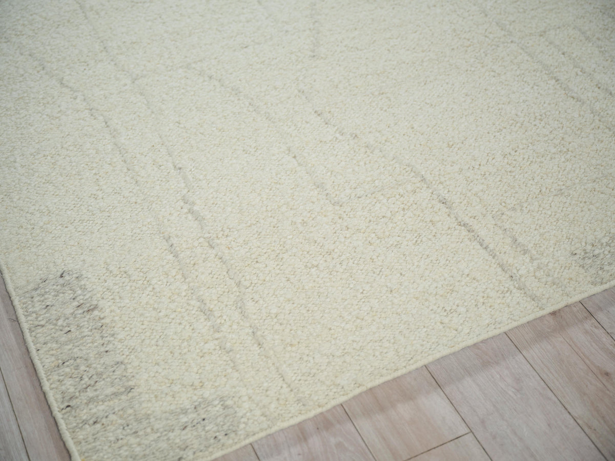 Exquisite Rugs Kokomo Flatweave New Zealand Wool in 7245 Ivory/Silver 6' x 9' Area Rug