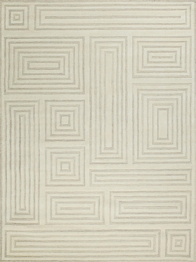 Exquisite Rugs Teton Hand Tufted New Zealand Wool in 7256 Cream/Ivory 10' x 14' Area Rug