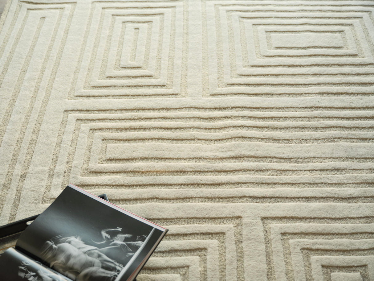Exquisite Rugs Teton Hand Tufted New Zealand Wool in 7256 Cream/Ivory 14' x 18' Area Rug