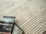 Exquisite Rugs Teton Hand Tufted New Zealand Wool in 7256 Cream/Ivory 8' x 10' Area Rug