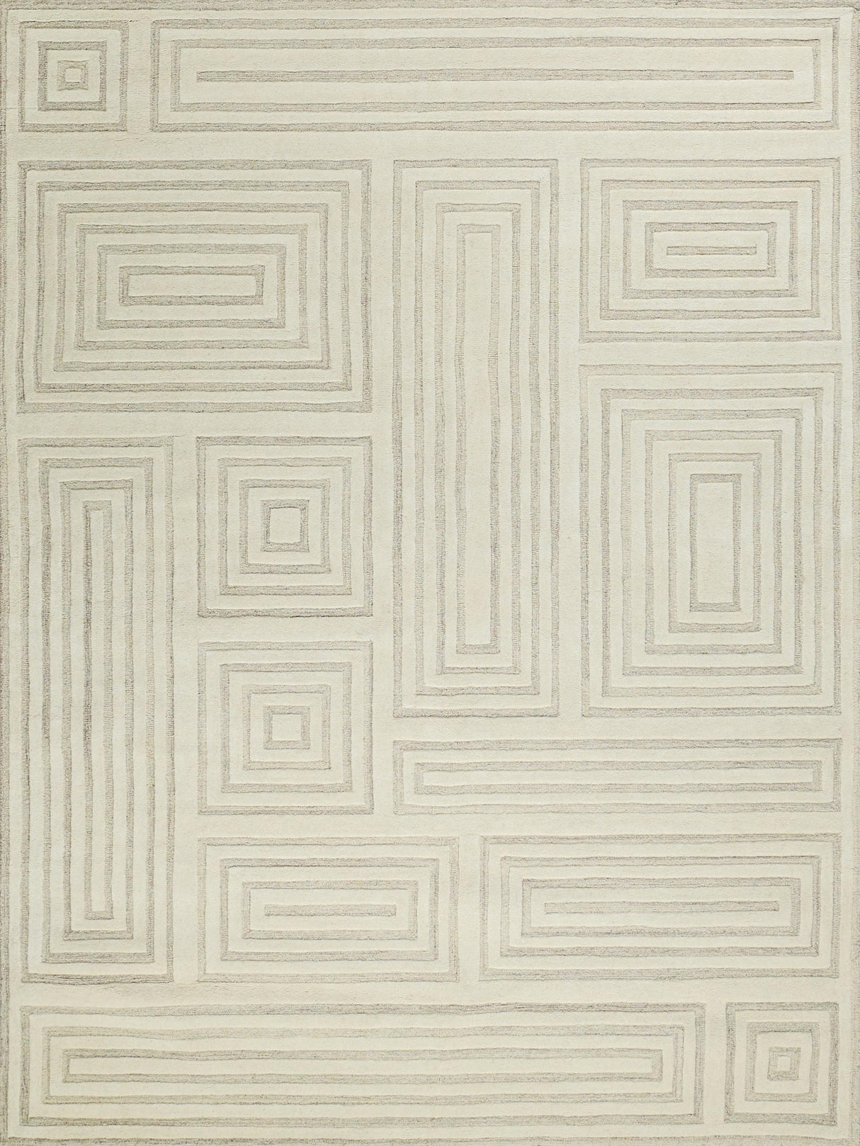 Exquisite Rugs Teton Hand Tufted New Zealand Wool in 7256 Cream/Ivory 9' x 12' Area Rug