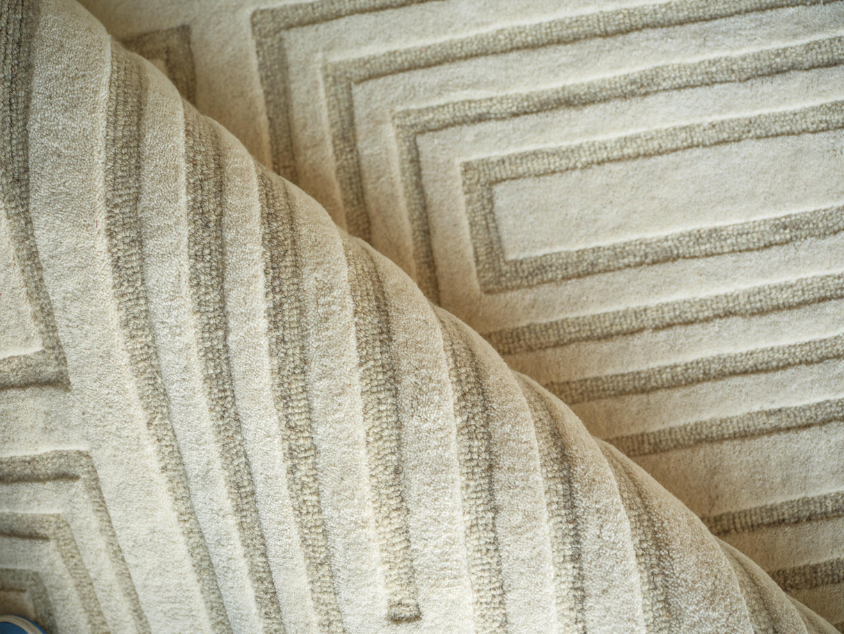 Exquisite Rugs Teton Hand Tufted New Zealand Wool in 7256 Cream/Ivory 9' x 12' Area Rug
