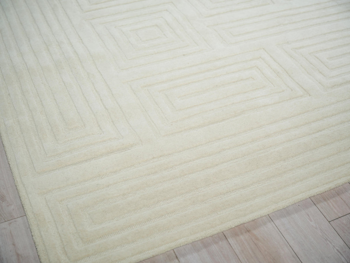 Exquisite Rugs Teton Hand Tufted New Zealand Wool in 7257 Beige/Ivory 8' x 10' Area Rug