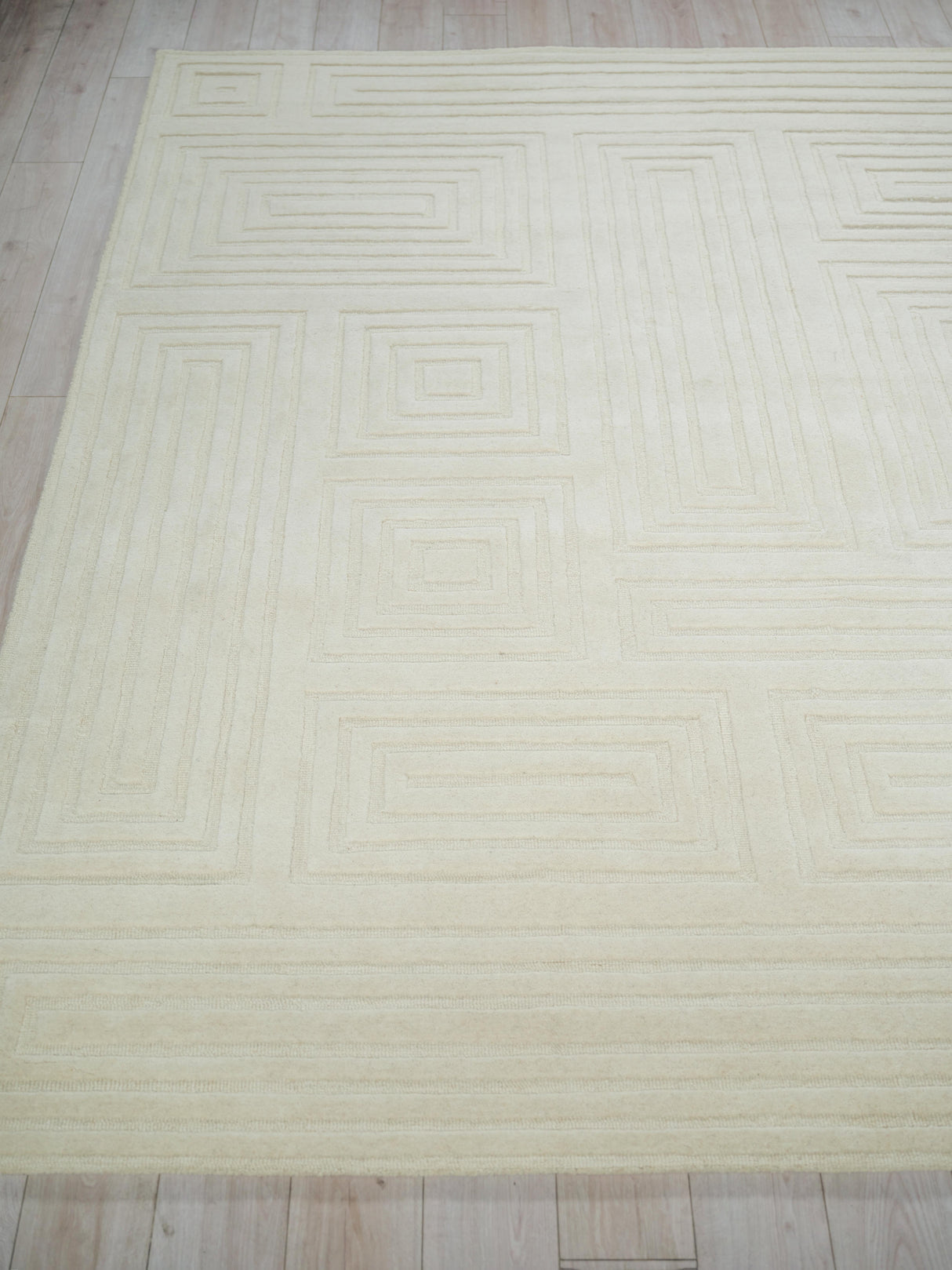 Exquisite Rugs Teton Hand Tufted New Zealand Wool in 7257 Beige/Ivory 8' x 10' Area Rug
