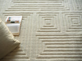 Exquisite Rugs Teton Hand Tufted New Zealand Wool in 7257 Beige/Ivory 8' x 10' Area Rug