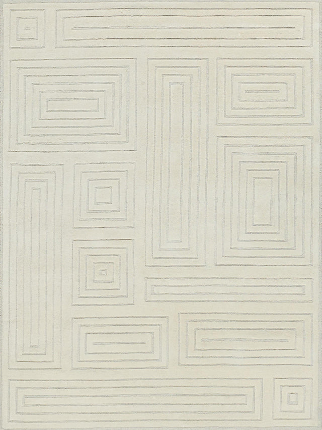 Exquisite Rugs Teton Hand Tufted New Zealand Wool in 7258 Silver/Ivory 14' x 18' Area Rug