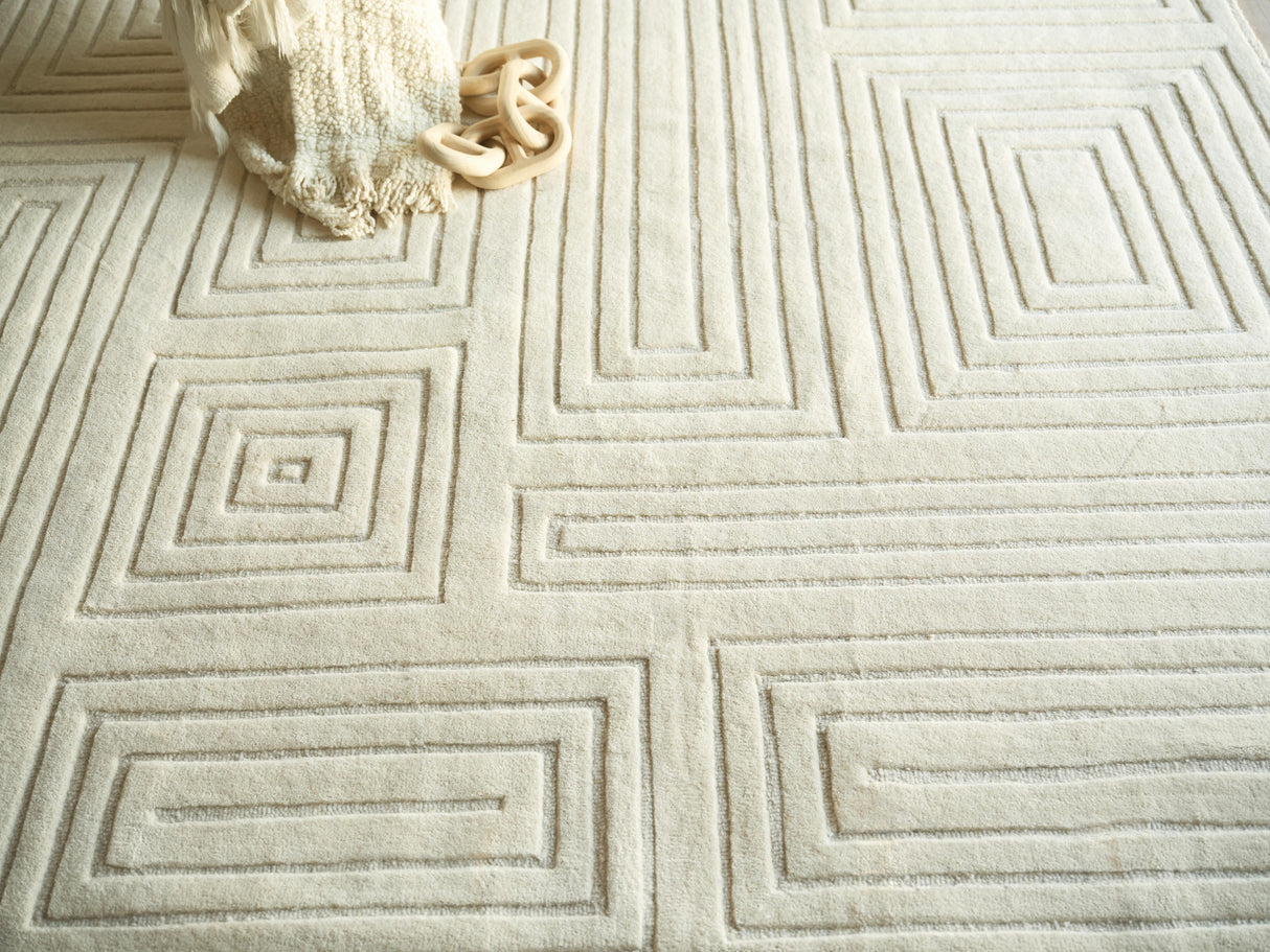 Exquisite Rugs Teton Hand Tufted New Zealand Wool in 7258 Silver/Ivory 14' x 18' Area Rug