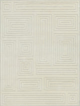 Exquisite Rugs Teton Hand Tufted New Zealand Wool in 7258 Silver/Ivory 8' x 10' Area Rug