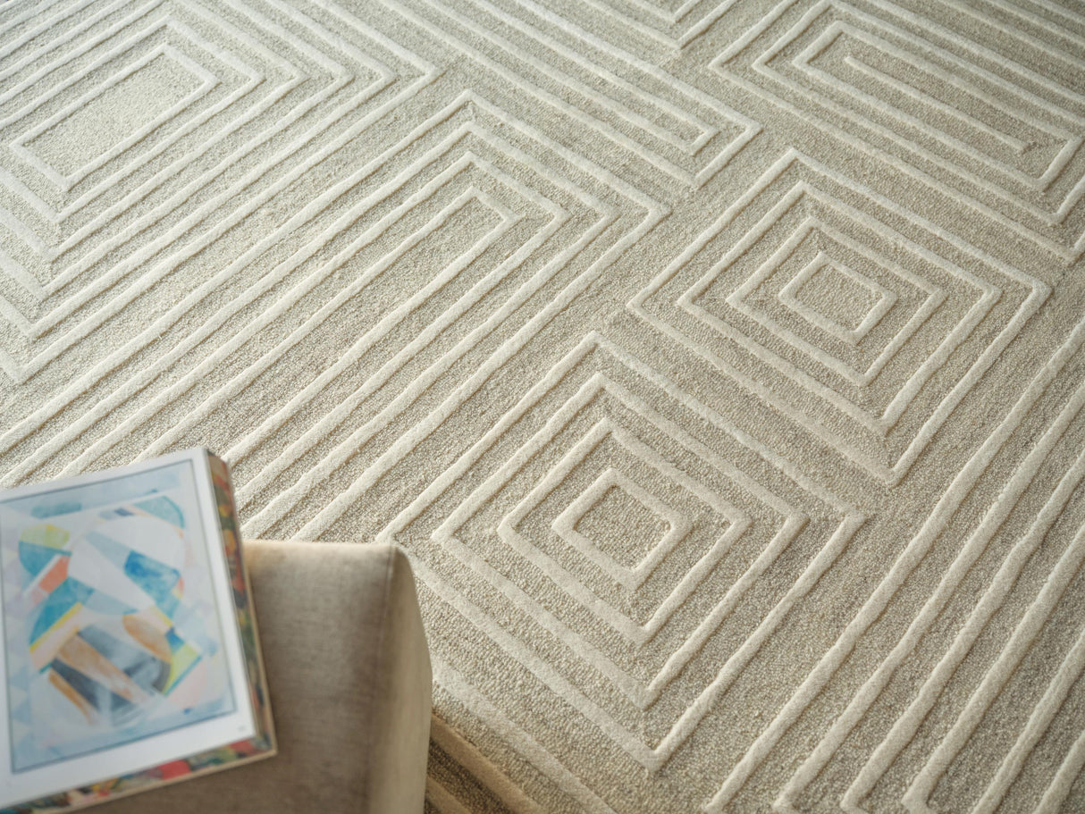 Exquisite Rugs Teton Hand Tufted New Zealand Wool in 7259 Cream/Ivory 14' x 10' Area Rug