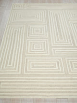 Exquisite Rugs Teton Hand Tufted New Zealand Wool in 7259 Cream/Ivory 9' x 6' Area Rug