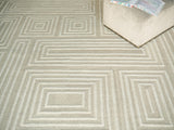Exquisite Rugs Teton Hand Tufted New Zealand Wool in 7259 Cream/Ivory 9' x 6' Area Rug