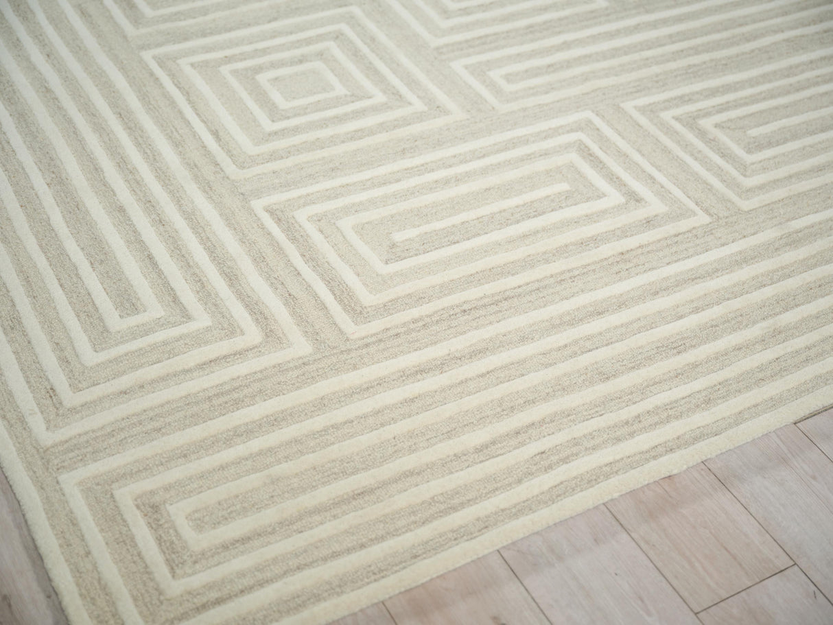 Exquisite Rugs Teton Hand Tufted New Zealand Wool in 7259 Cream/Ivory 10' x 8' Area Rug