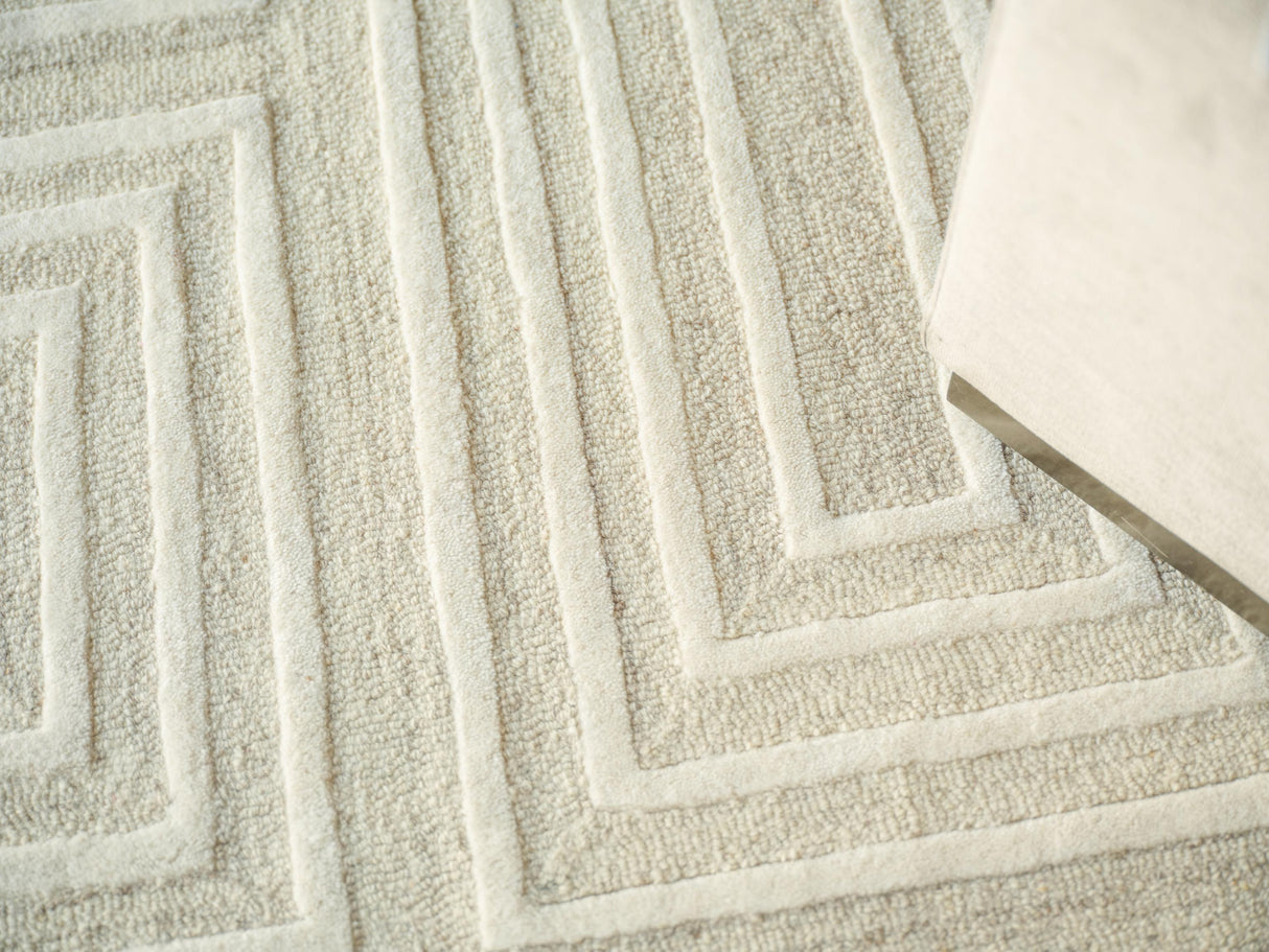 Exquisite Rugs Teton Hand Tufted New Zealand Wool in 7259 Cream/Ivory 10' x 8' Area Rug