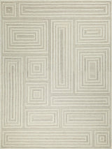 Exquisite Rugs Teton Hand Tufted New Zealand Wool in 7259 Cream/Ivory 9' x 12' Area Rug