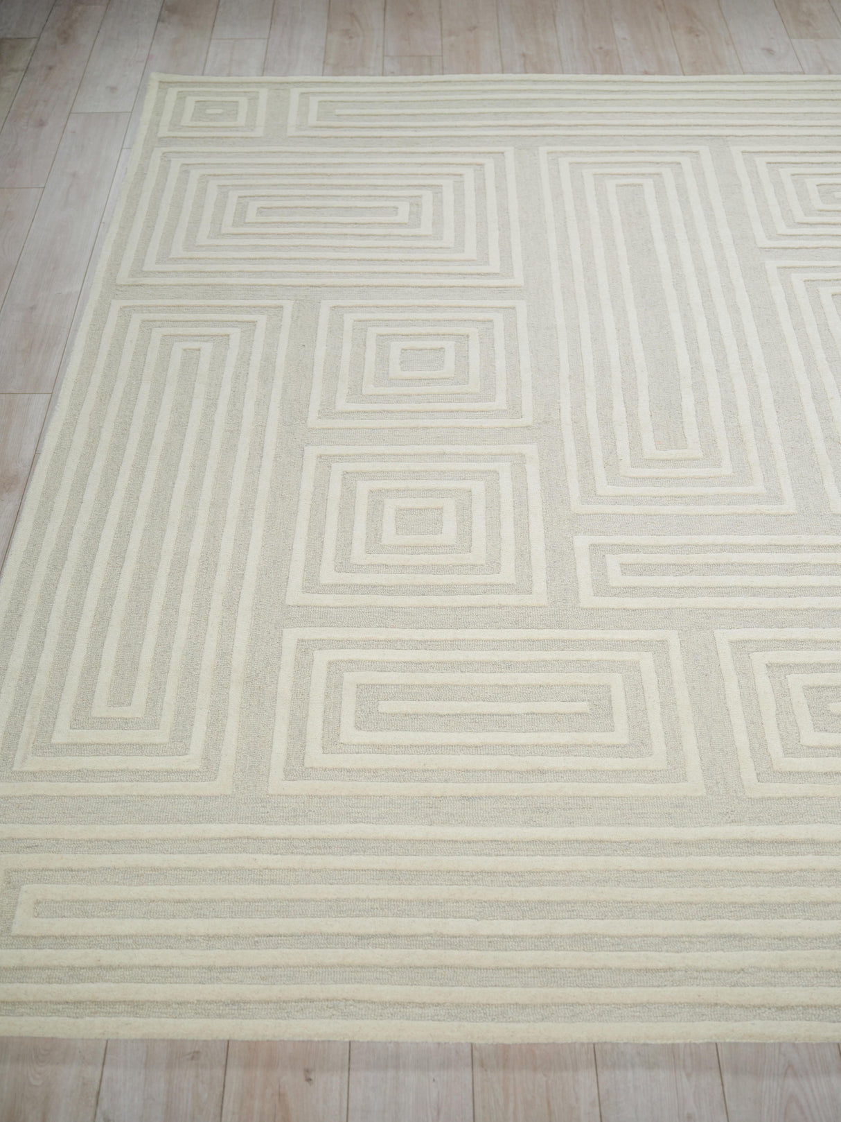 Exquisite Rugs Teton Hand Tufted New Zealand Wool in 7261 Silver/Ivory 12' x 15' Area Rug
