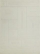 Exquisite Rugs Teton Hand Tufted New Zealand Wool in 7261 Silver/Ivory 6' x 9' Area Rug