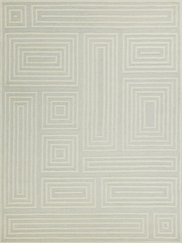 Exquisite Rugs Teton Hand Tufted New Zealand Wool in 7261 Silver/Ivory 6' x 9' Area Rug