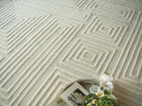 Exquisite Rugs Teton Hand Tufted New Zealand Wool in 7261 Silver/Ivory 6' x 9' Area Rug