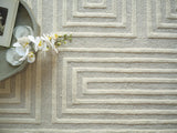 Exquisite Rugs Teton Hand Tufted New Zealand Wool in 7261 Silver/Ivory 4' x 6' Area Rug