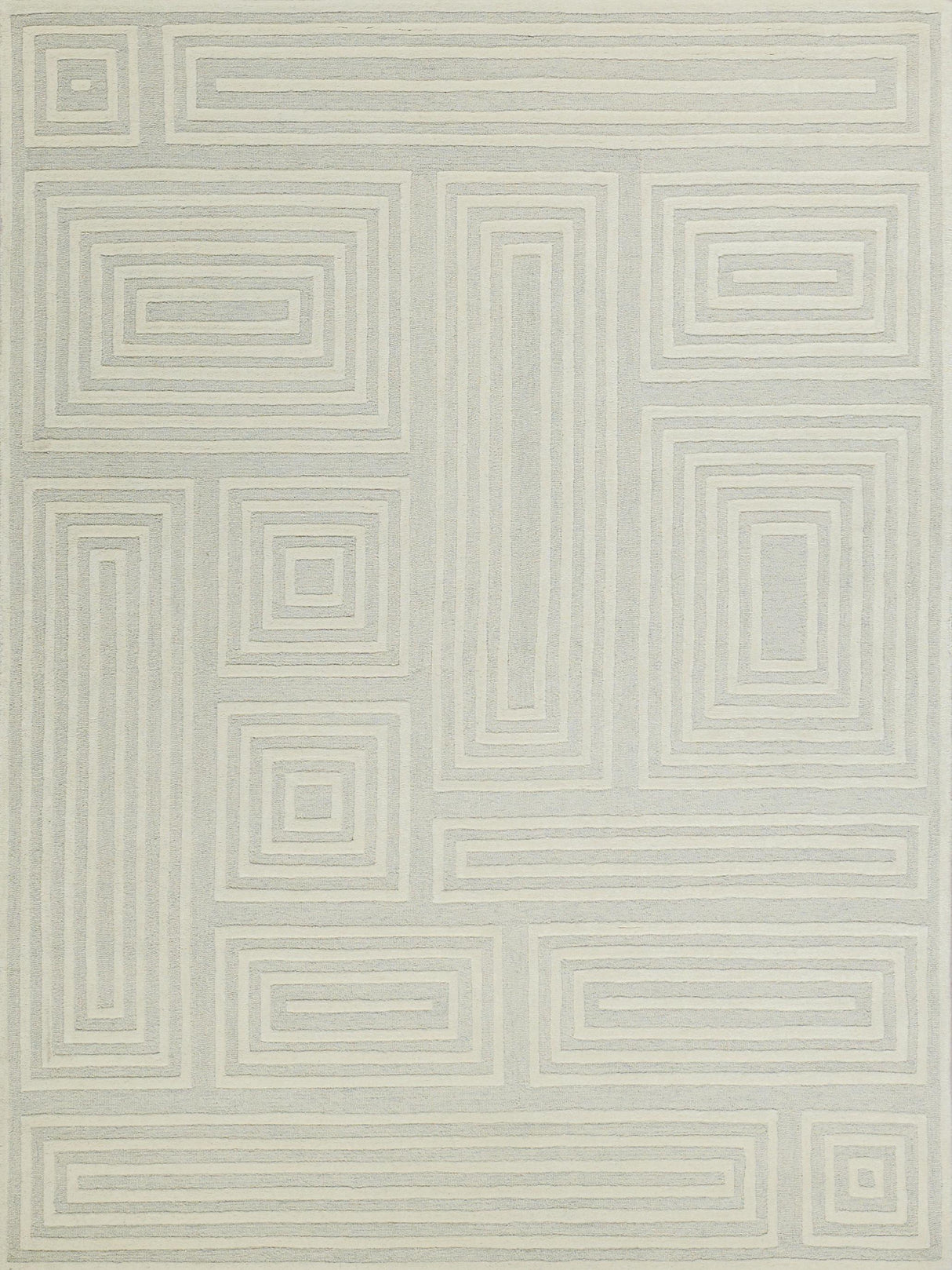 Exquisite Rugs Teton Hand Tufted New Zealand Wool in 7261 Silver/Ivory 4' x 6' Area Rug