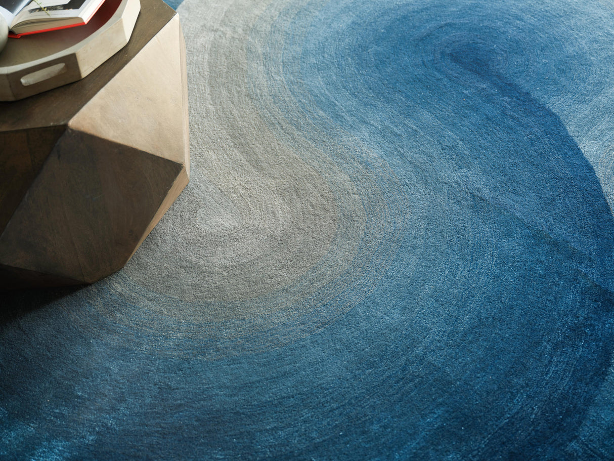Exquisite Rugs Mitomo Hand Tufted Wool/Bamboo Silk in 7271 Gray/Blue 9' x 12' Area Rug