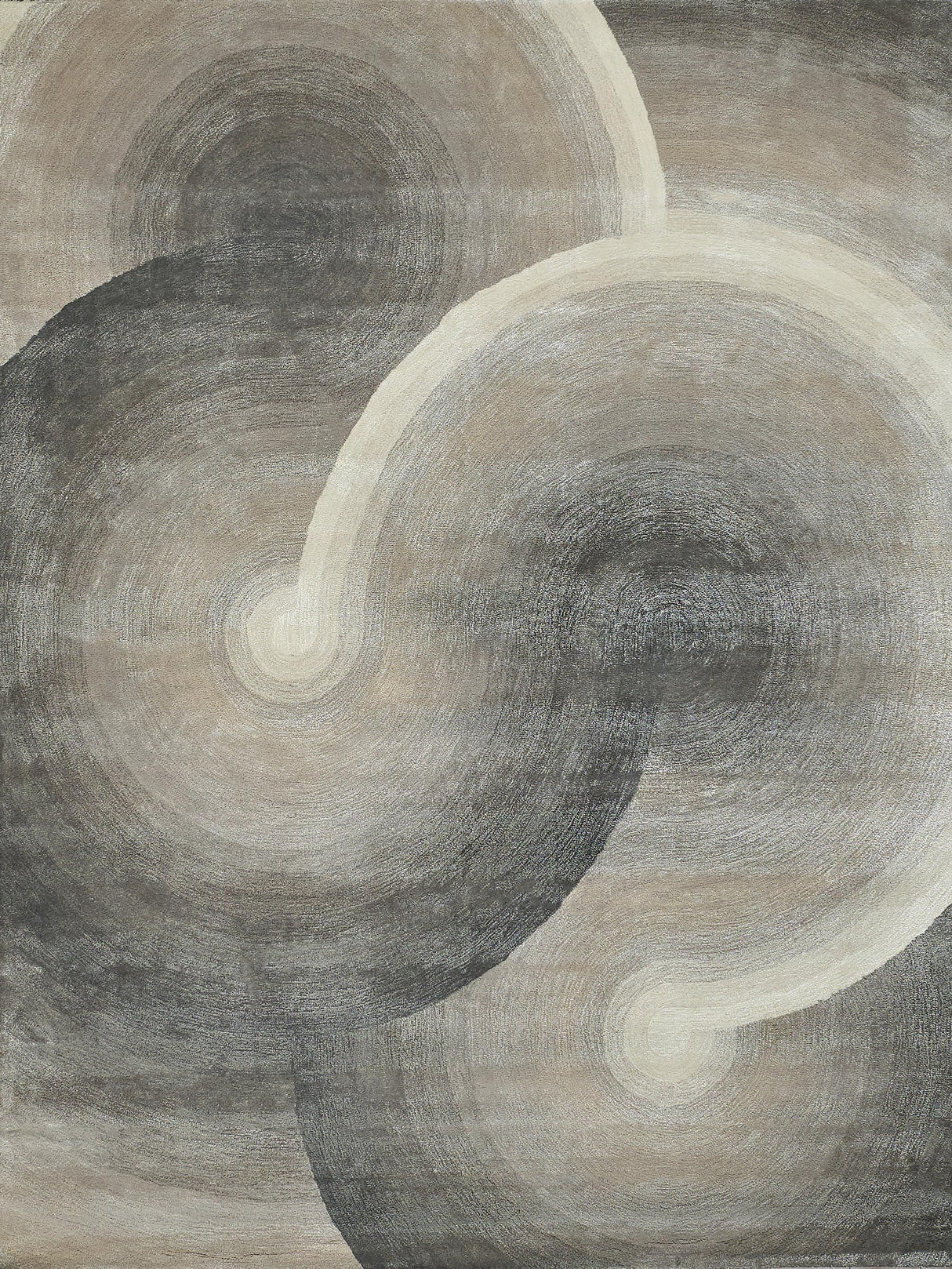 Exquisite Rugs Mitomo Hand Tufted Wool/Bamboo Silk in 7272 Charcoal/Ivory 8' x 10' Area Rug